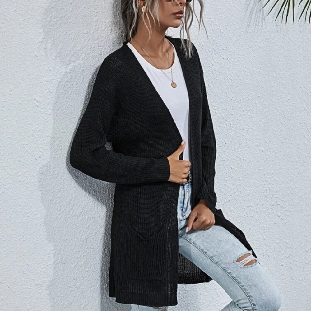 Drop Shoulder Pocket Front Cardigan - Picture 6 of 7